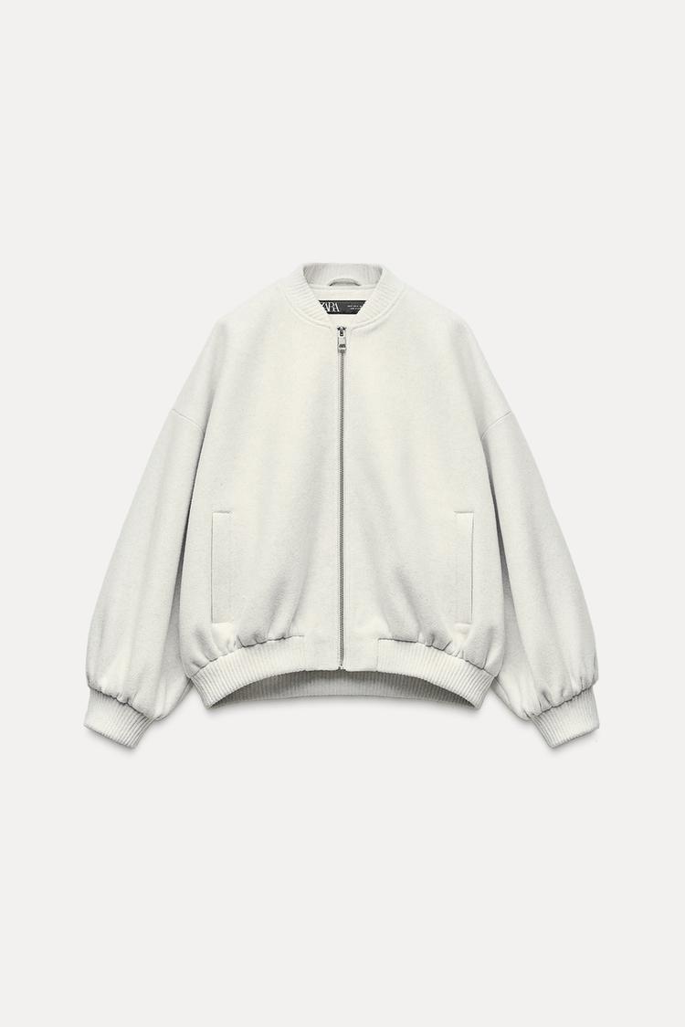 JAQUETA BOMBER OVERSIZE SOFT Cru ZARA Brasil