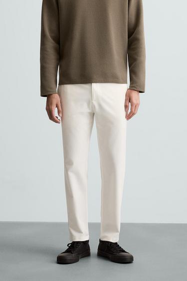 COMFORT TEXTURED TROUSERS - Oyster-white by Zara