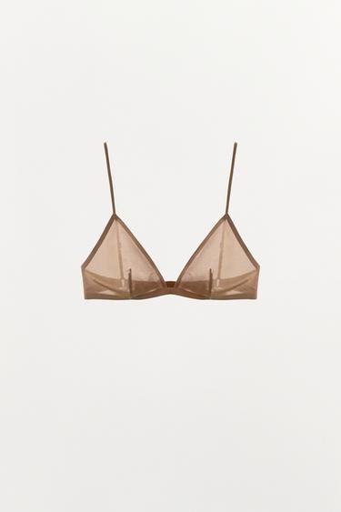 BRALETTE TRIANGULAIRE AVEC POLYAMIDE - rose poudré de Zara