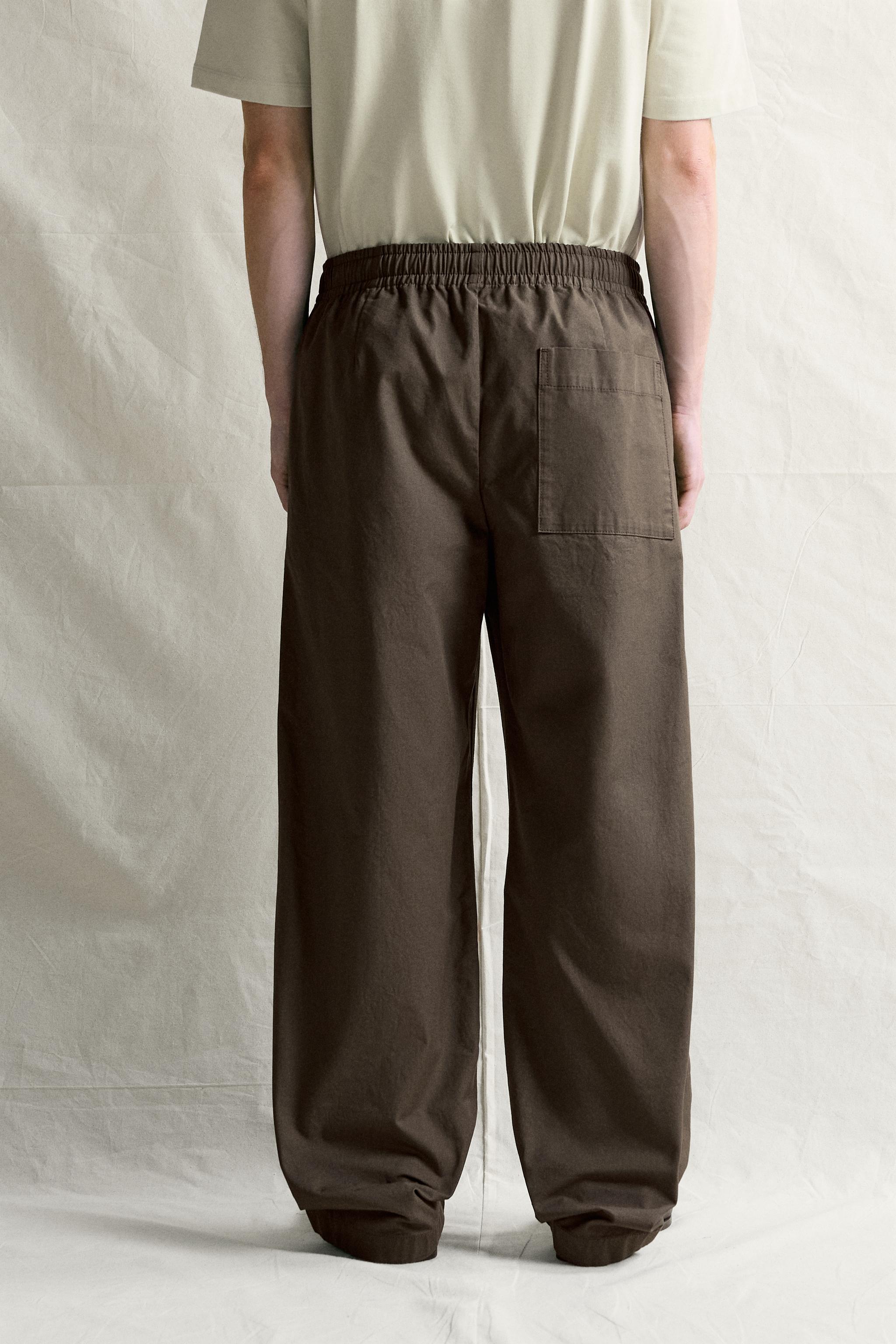 PANTALON COUPE BARREL EN COTON