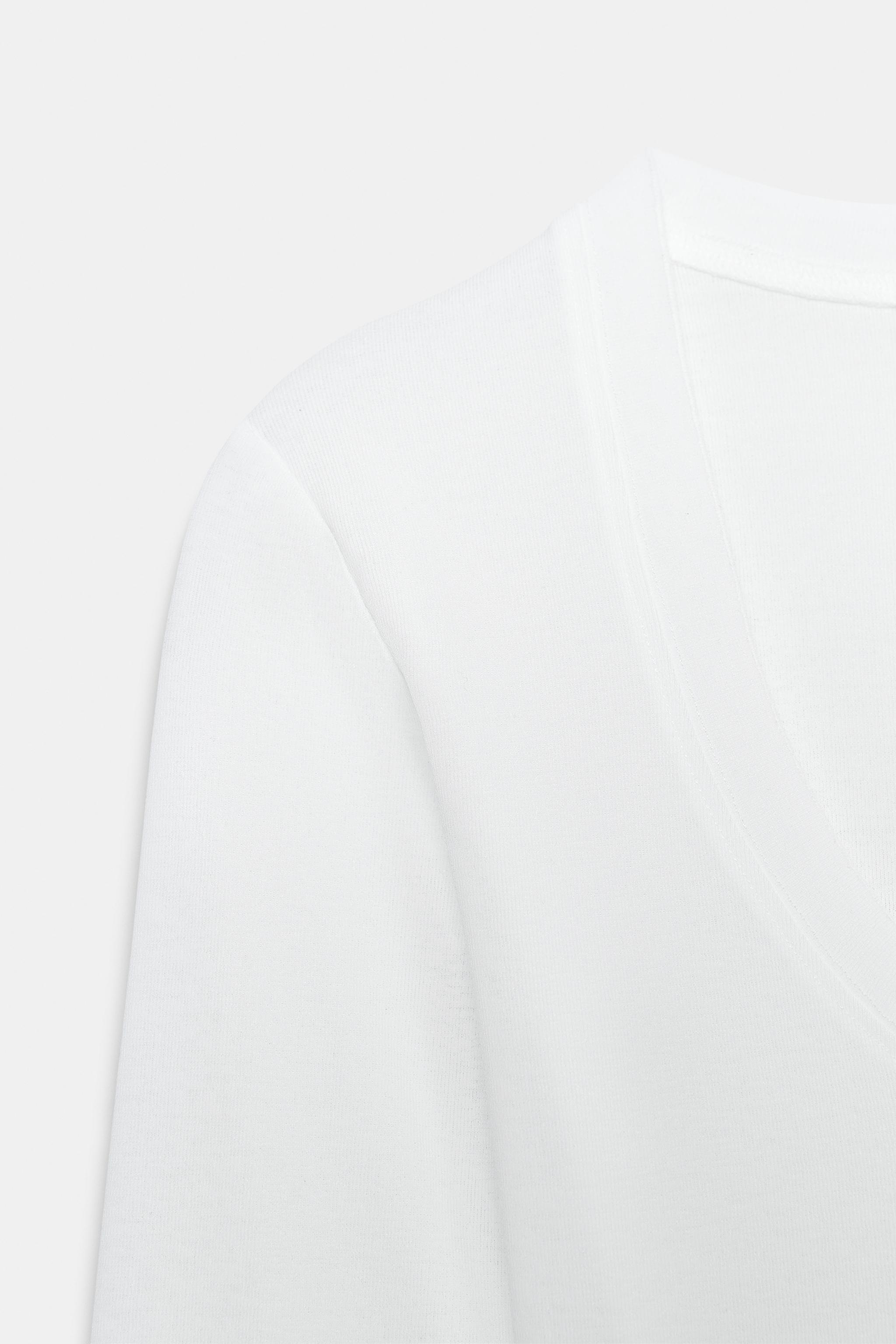 T-SHIRT EN CRÊPE À MANCHES LONGUES