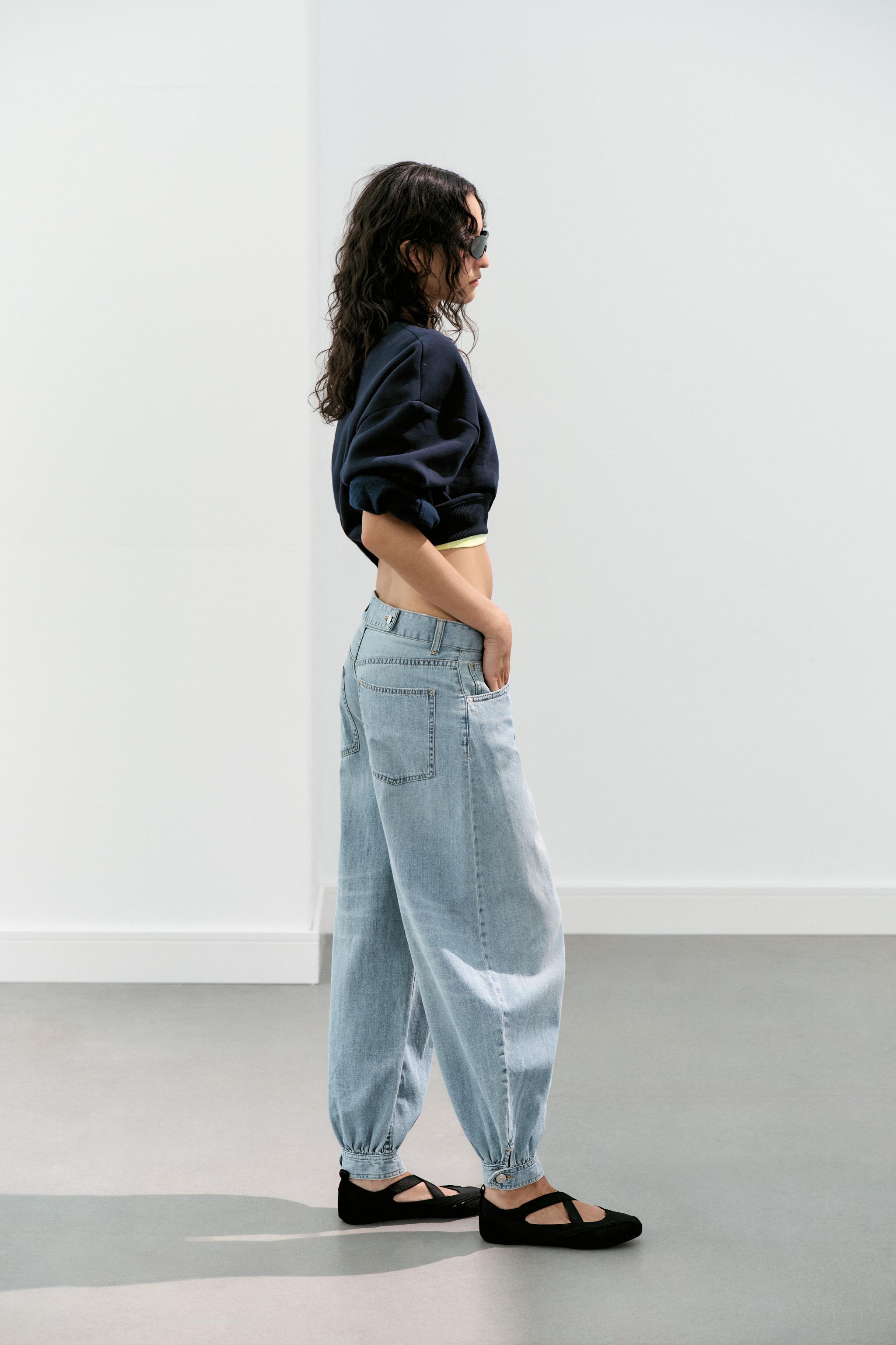 Zara Trf Orta Bel Balon Paça Jean görsel 4