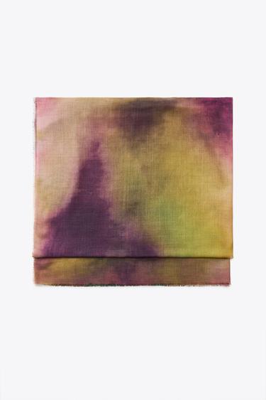 Zara MODAL TIE-DYE PRINTED SCARF - Purple