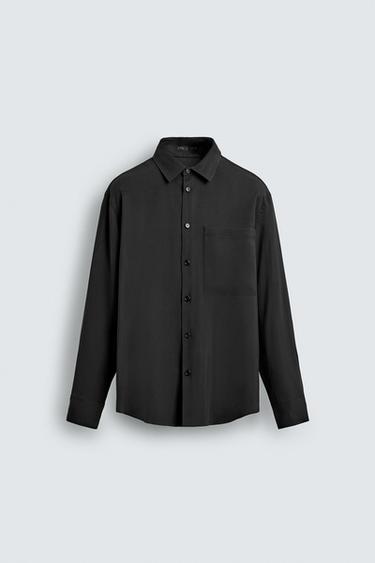 FLOWING SHIRT WITH POCKET - Black by Zara