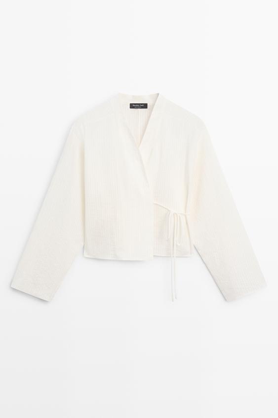 Total look textured short kimono from Zara - $200