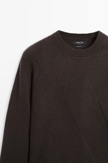 Cashmere-wool blend knit sweater with round neck — Coral pink 2