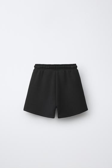 INTERLOCK BERMUDA SHORTS WITH LABEL - Black by Zara - Image 1