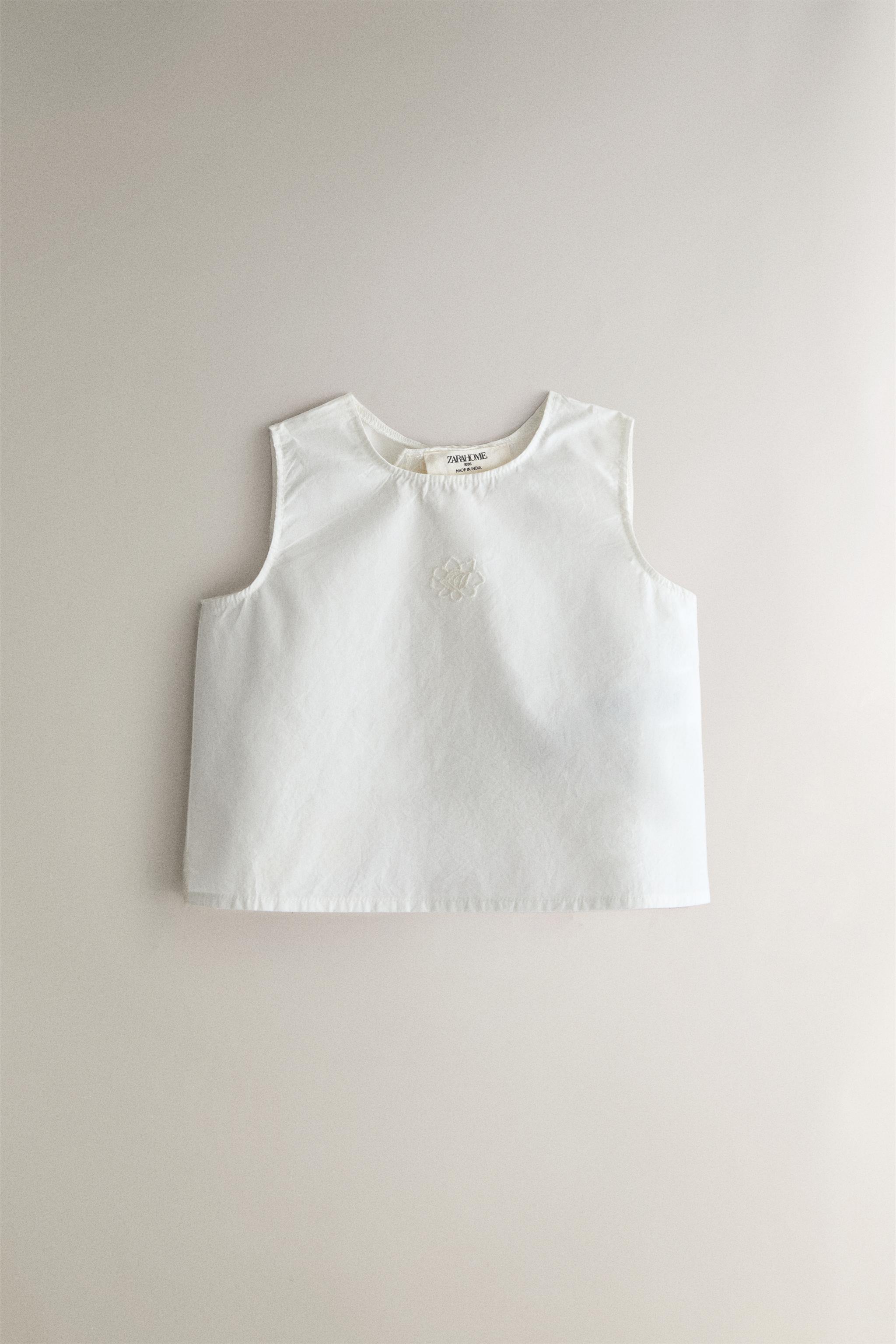 EMBROIDERED BABY SET — Oyster-white