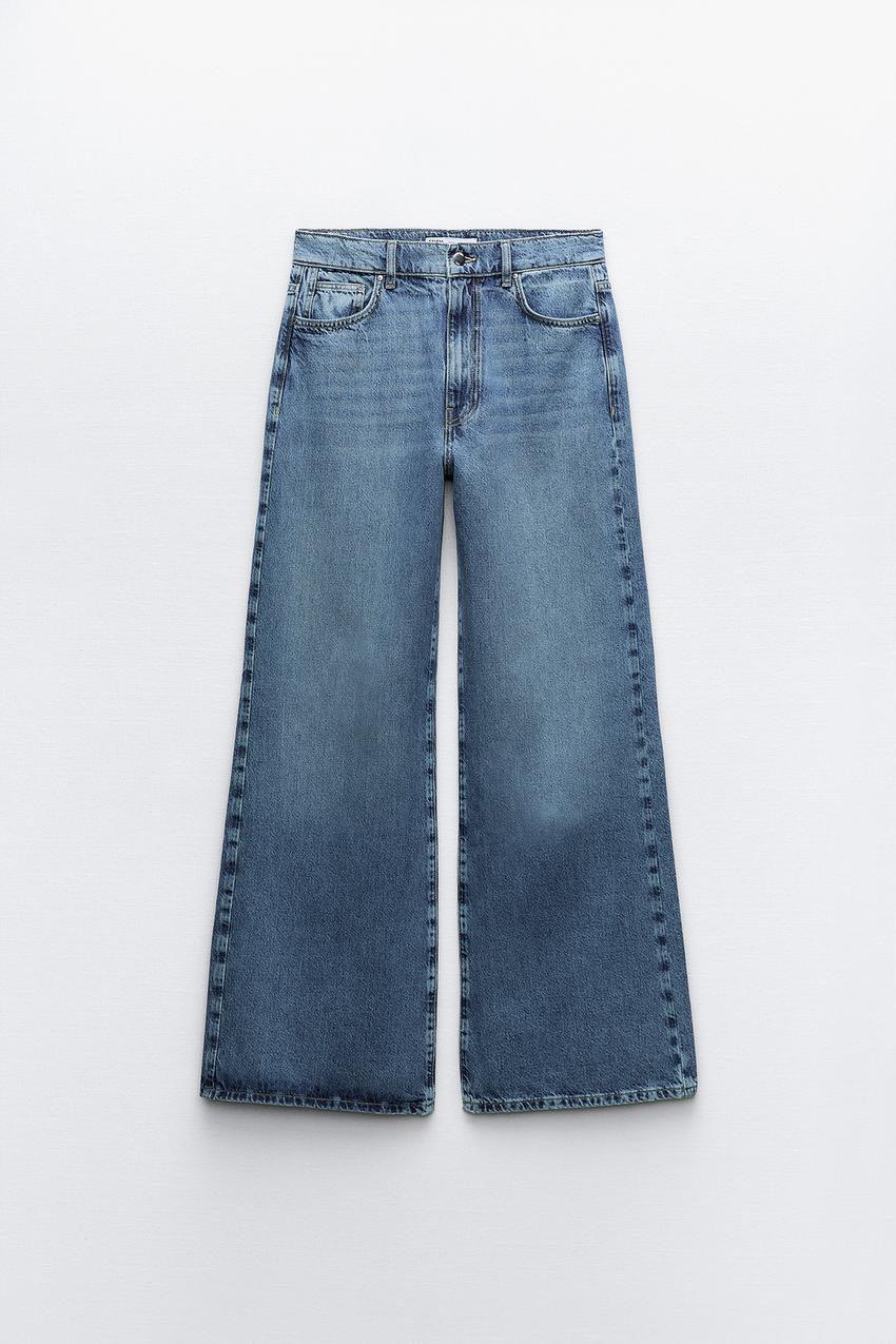 Jeans sueltos de pierta recta y tiro alto con apliqué en forma de estrella,  pantalones de mezclilla para mujer