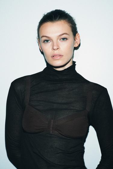 COTTON JUMPER TOP - Black by Zara