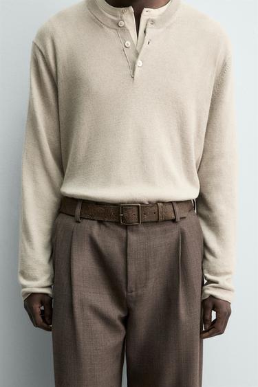 CEINTURE EN CUIR EFFET VINTAGE - Marron de Zara - Image 0