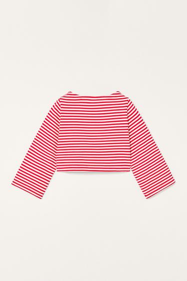 LIMITED EDITION STRIPED CROPPED T-SHIRT WITH POCKET - striped by Zara - Image 6