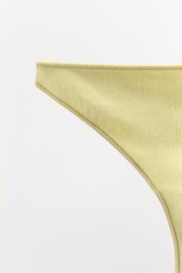 POINTELLE THONG WITH SATIN BOW - Light green by Zara - Image 5