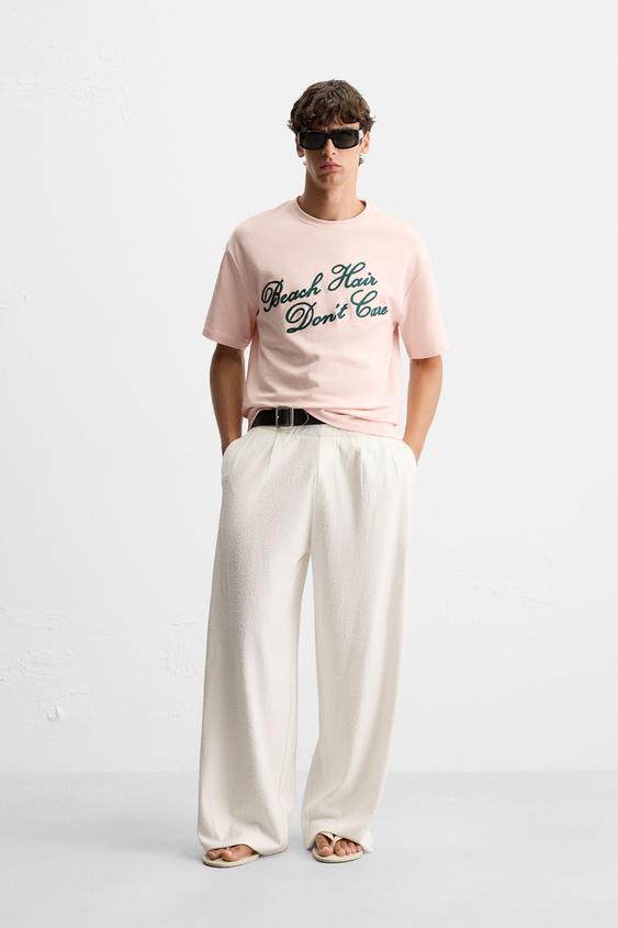 EMBROIDERED TEXT T-SHIRT