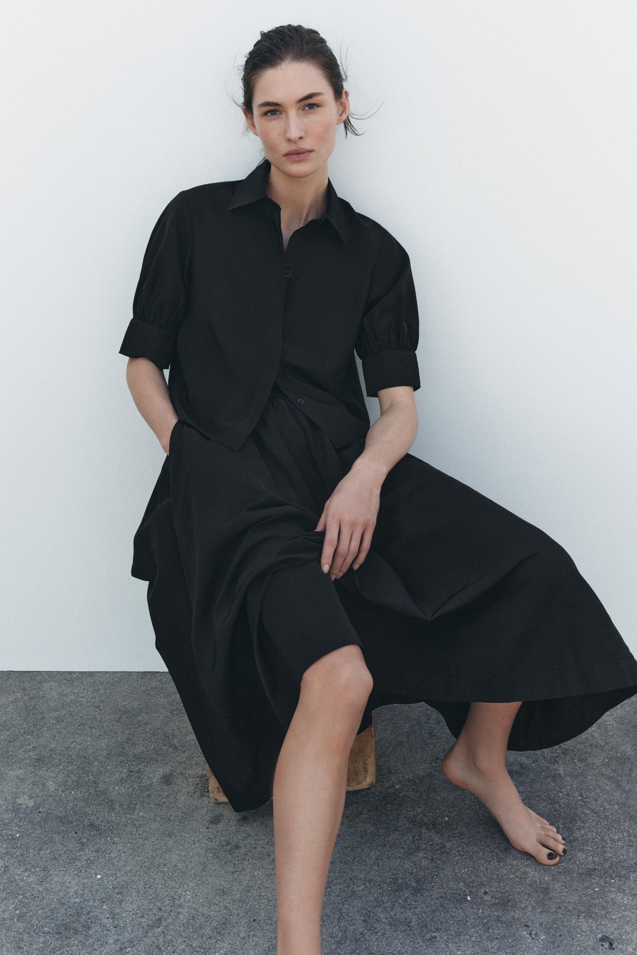 ZW COLLECTION パフ ミディスカート - ブルー | ZARA Japan / 日本