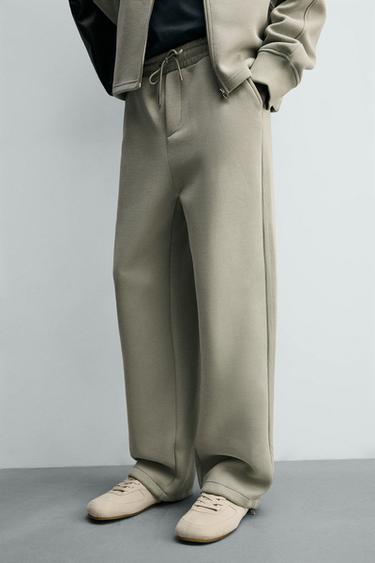PANTALLONA JOGGER INTERLOCK RELAXED FIT - Ngjyrë mente nga Zara
