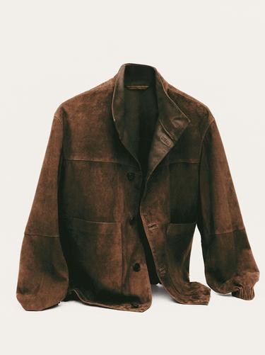 Zara Suede leather jacket - Tobacco