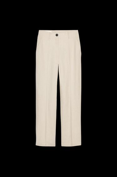 GERADE GESCHNITTENE HOSE MIT LEINEN - Hellbeige von Zara - Bild 0