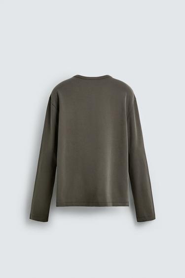 SOFT HENLEY T-SHIRT - Khaki by Zara - Image 6