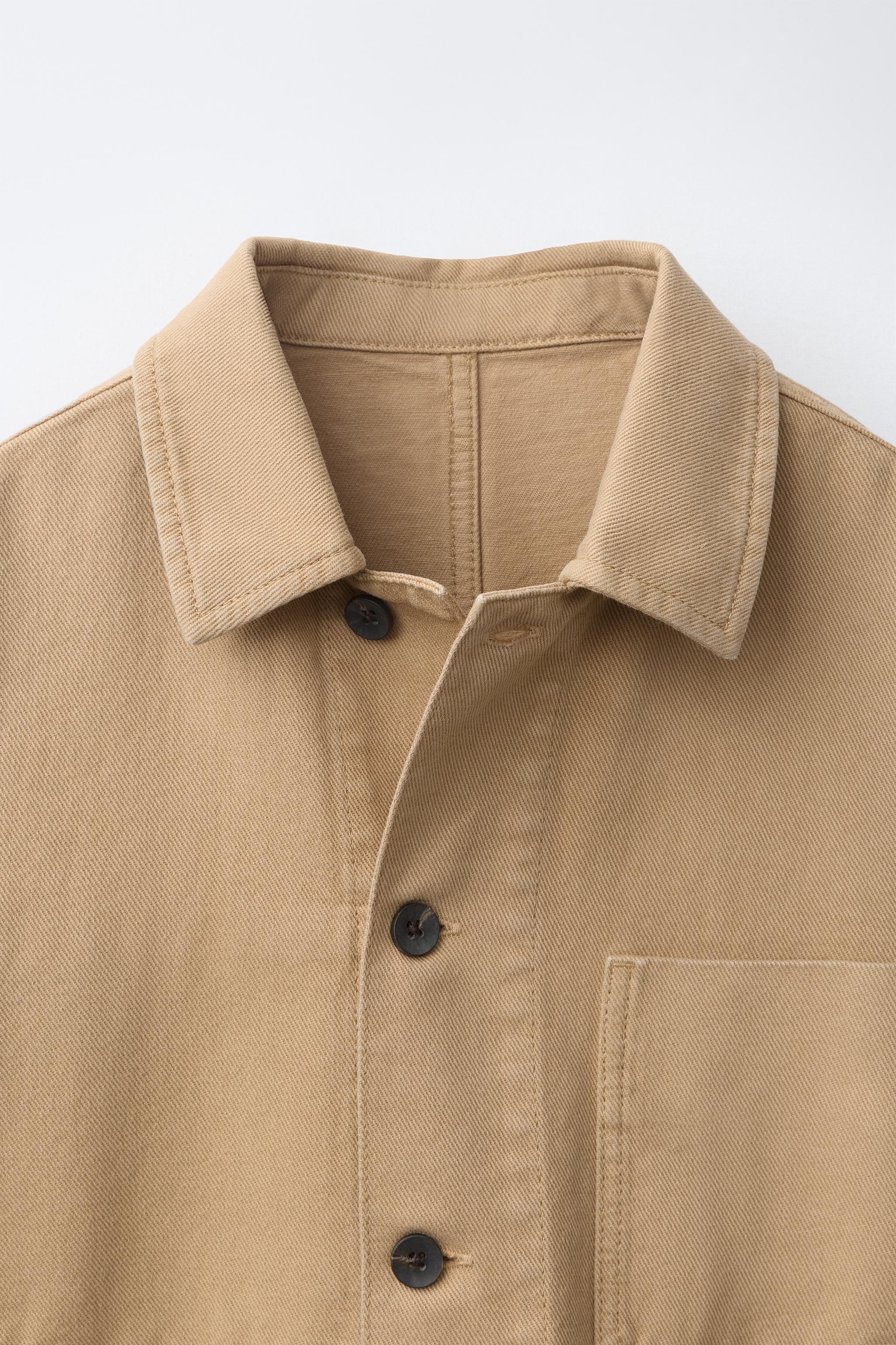 SURCHEMISE EN CANVAS AVEC BRODERIE 0FR. PARIS X ZARA