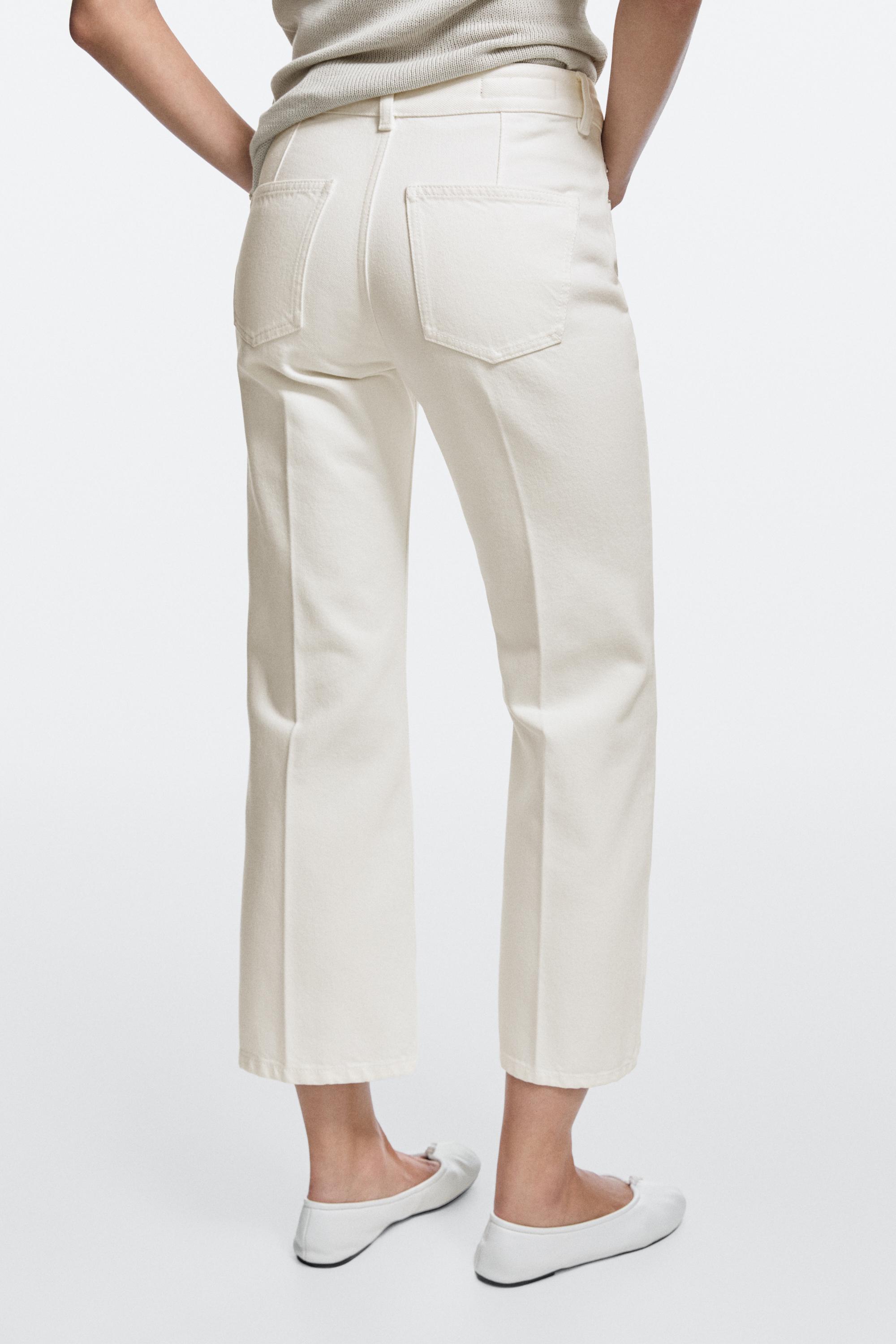 Mid-waist cropped flare fit jeans