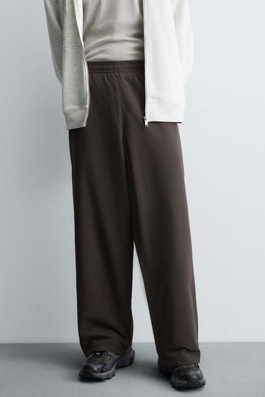 PANTALÓN TÉCNICO BANDAS - Marrón de Zara