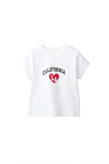 CAMISETA ESTAMPADA TEXTO - Blanco de Zara