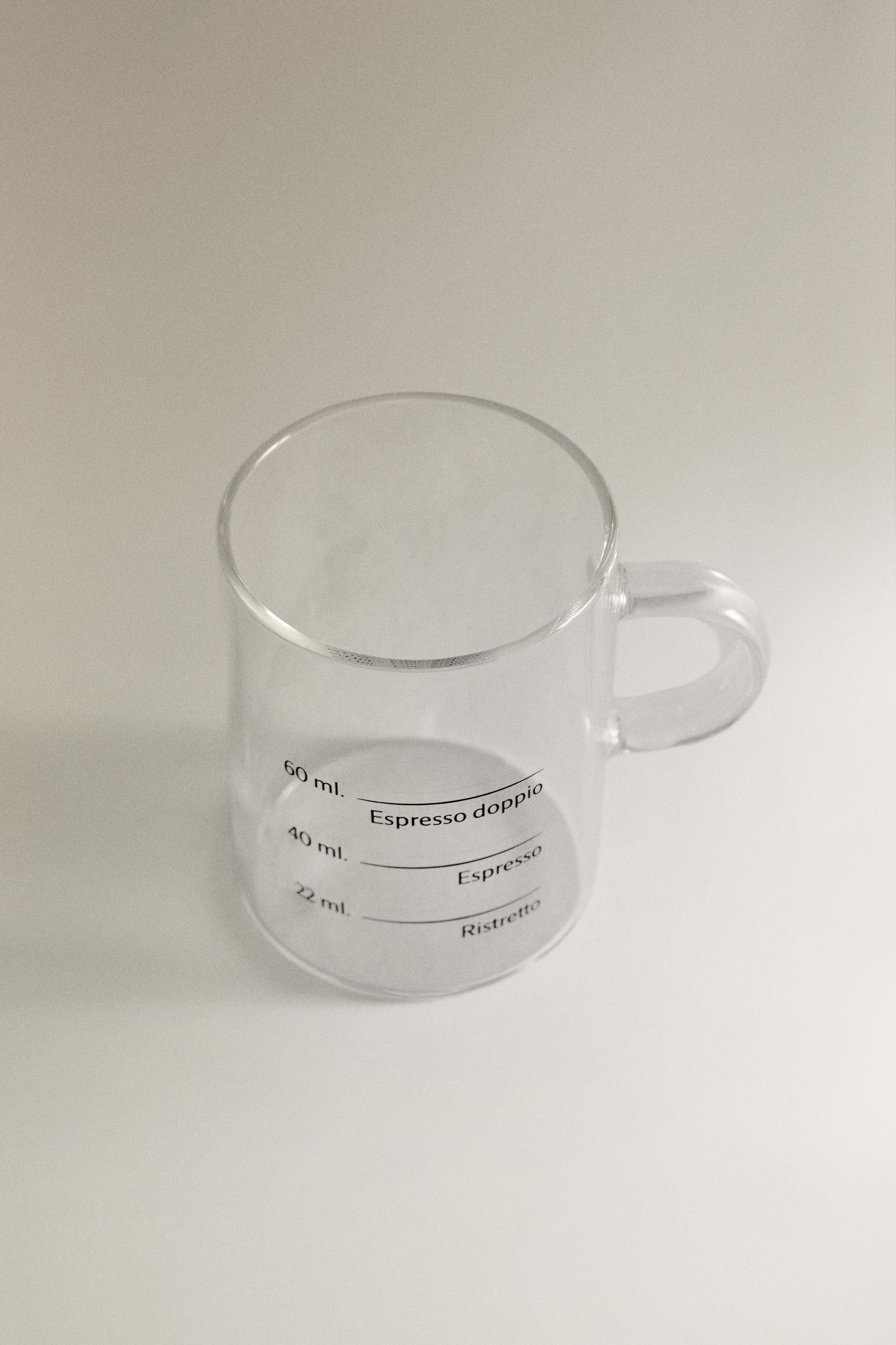 BOROSILICATE GLASS MUG WITH TRANSFER — Transparent