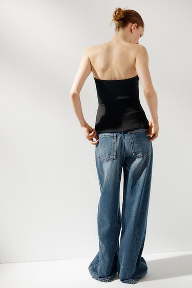 TOP BANDEAU INTERLOCK - Noir de Zara - Image 2
