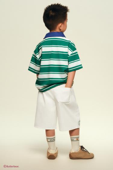 BUTTERBEAR © STRIPED POLO SHIRT - Green by Zara - Image 6