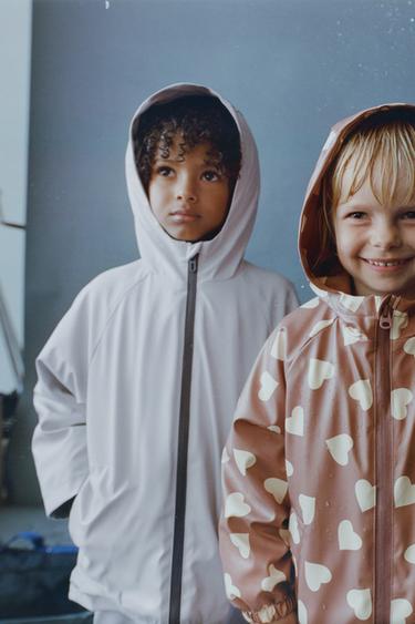 RUBBERISED WATER-RESISTANT RAINCOAT WITH FLEECE LINING - Ice by Zara