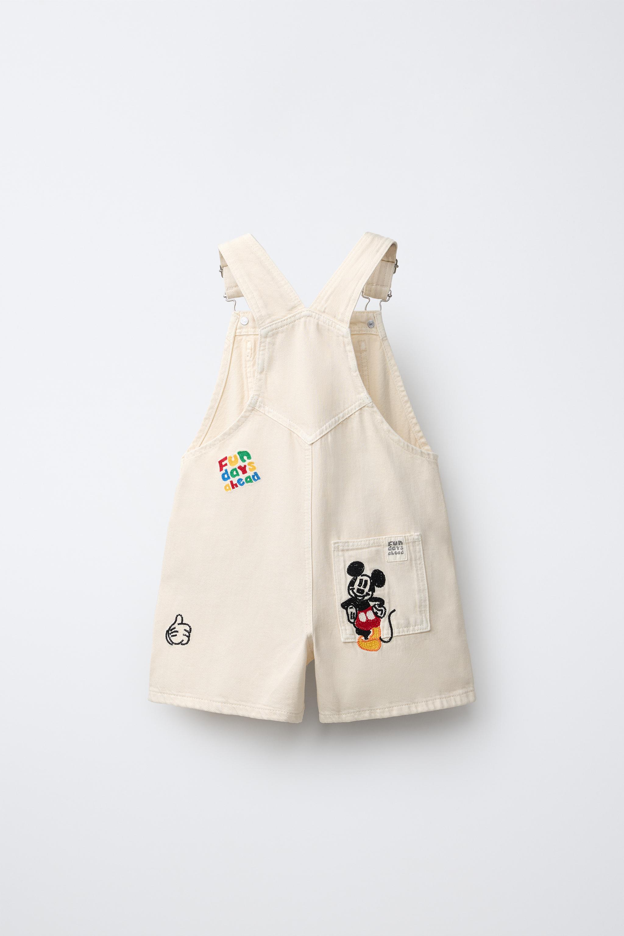 Детские шорты Zara MICKEY MOUSE © DISNEY EMBROIDERED TWILL OVERALL SHORTS — фото 3