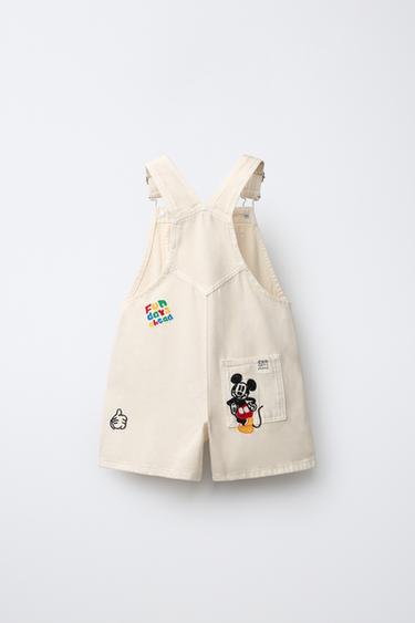 MICKEY MOUSE © DISNEY EMBROIDERED TWILL SHORT DUNGAREES - Ecru by Zara