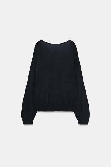 PULL BIMATIÈRE EN MAILLE - Bleu marine de Zara - Image 8