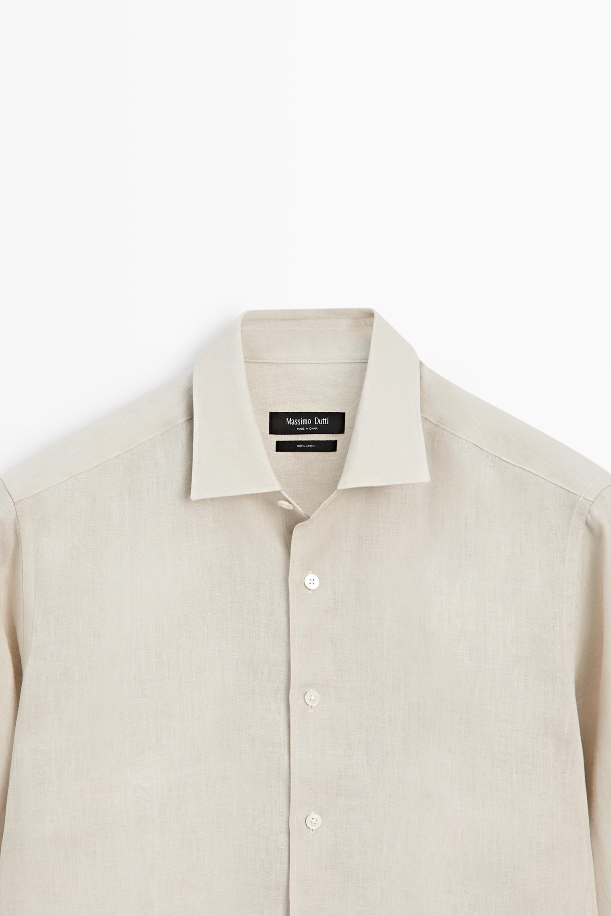 Regular fit 100% extra-fine linen shirt