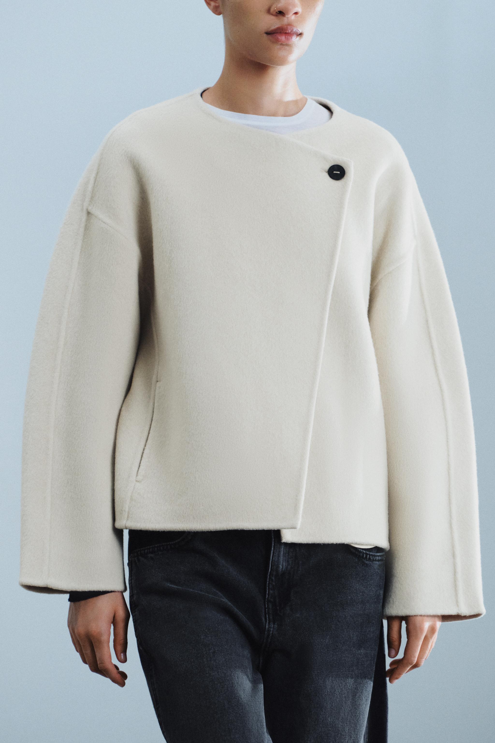 Zara ZW COLLECTION YÜNLÜ KISA KABAN görsel 2