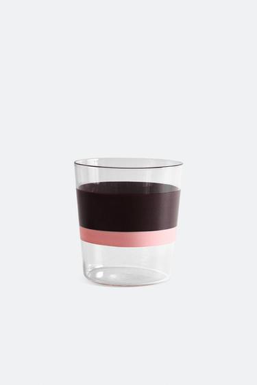 BOROSILICATE TUMBLER WITH STRIPES X COLLAGERIE - Pink by Zara