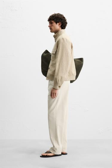 VESTE EN COTON ET LIN - Beige clair de Zara - Image 3