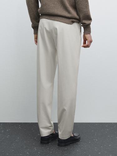 Pantalón tapered fit mezcla algodón - Piedra de Zara
