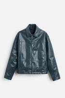 FAUX LEATHER OVERSHIRT