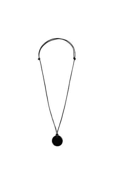 COLLAR CORDÓN ABALORIO ÁGATA  - Negro de Zara - Imagen 0