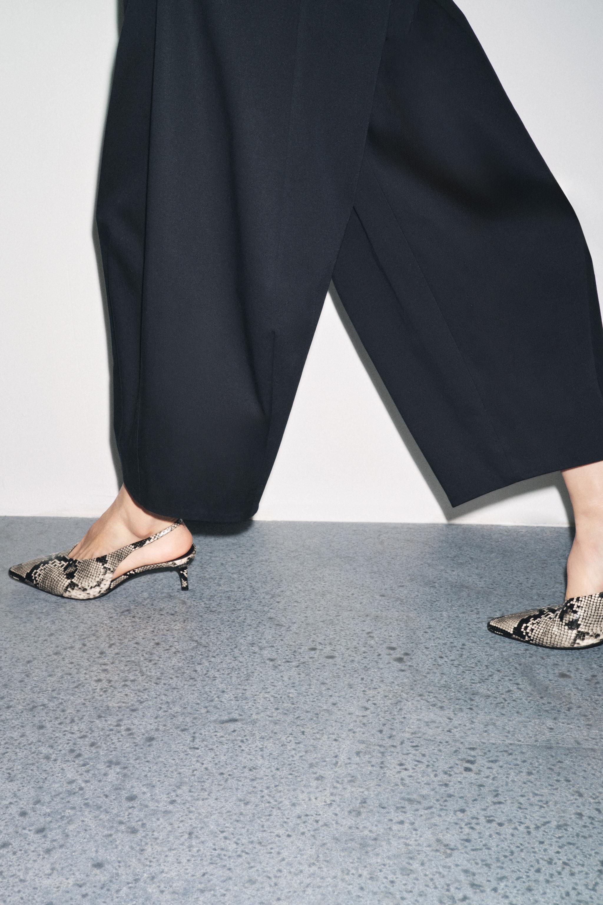 新品ZARA デコラティブハイヒールスリングバックシューズ スリングバックシューズ - ブラウン | ZARA Japan / 日本