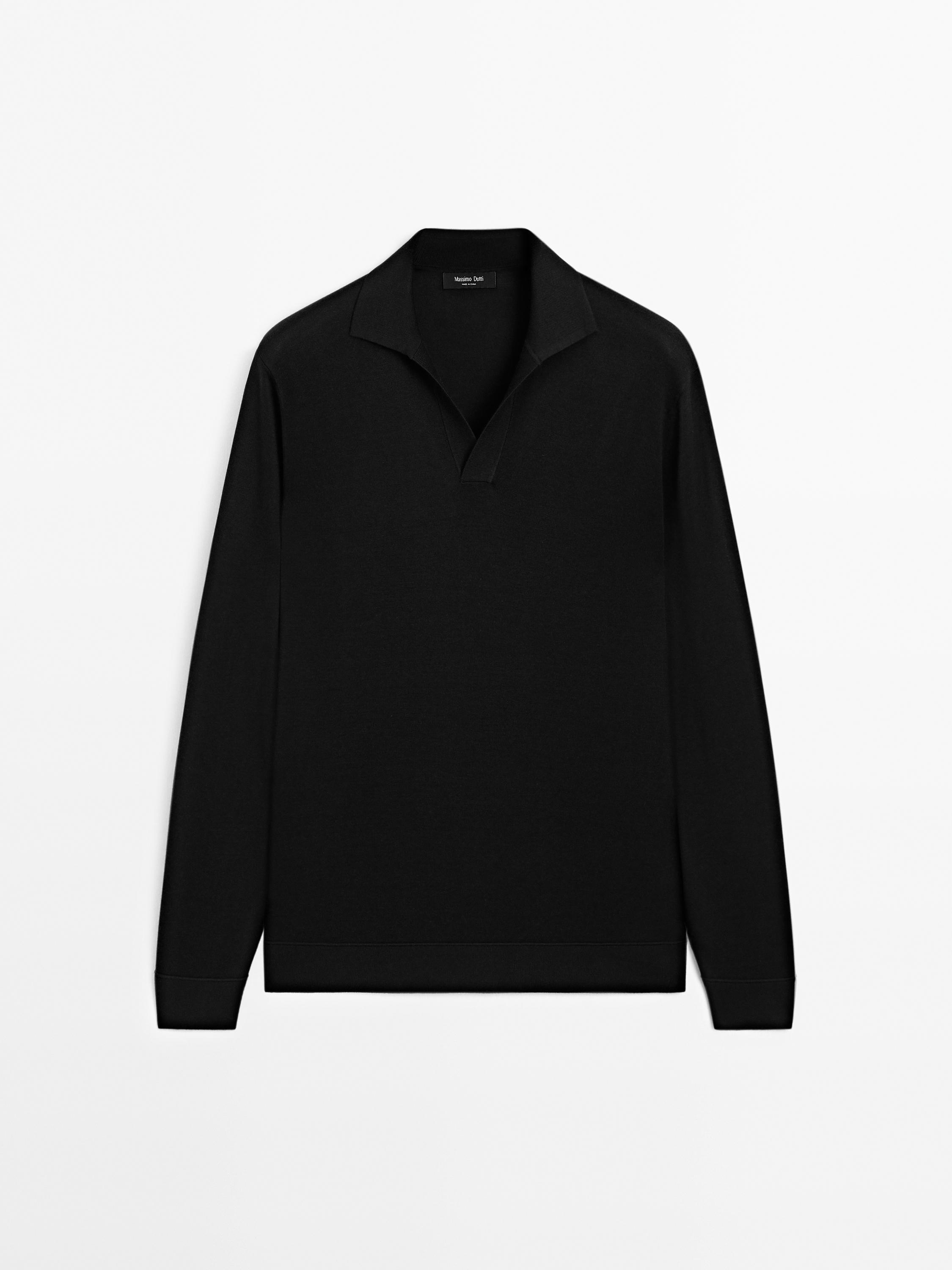 Pull polo en maille à col V