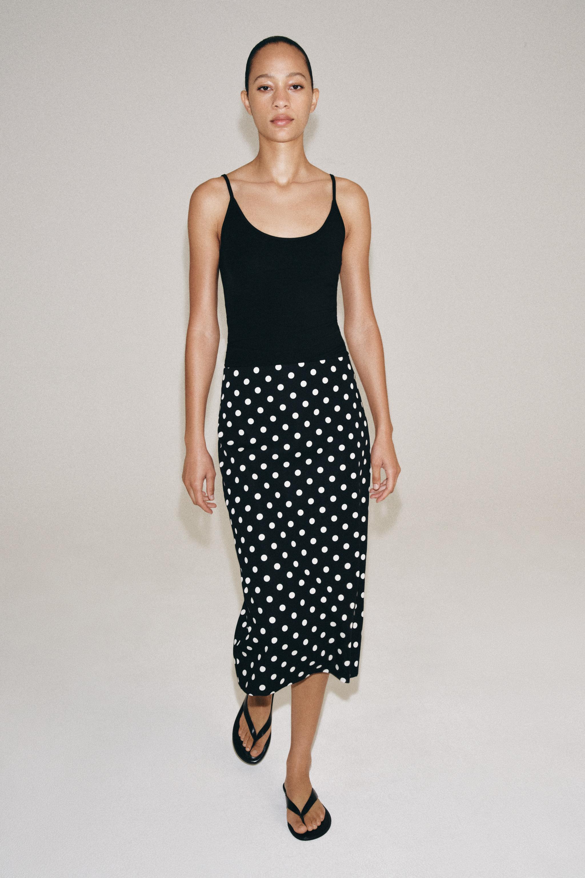 ZW COLLECTION POLKA DOT MIDI SKIRT