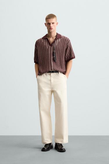 POLO PUNTO ESTRUCTURA CONTRASTE - Burgundy de Zara - Imagen 0