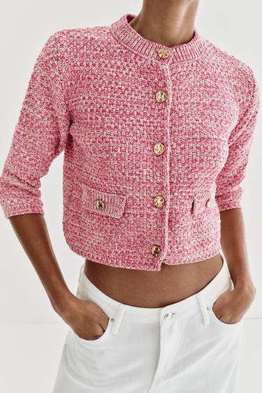 3/4 SLEEVE CARDIGAN - Pink by Zara