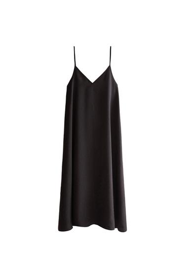 SATIN BEACH DRESS - Dark brown by Zara