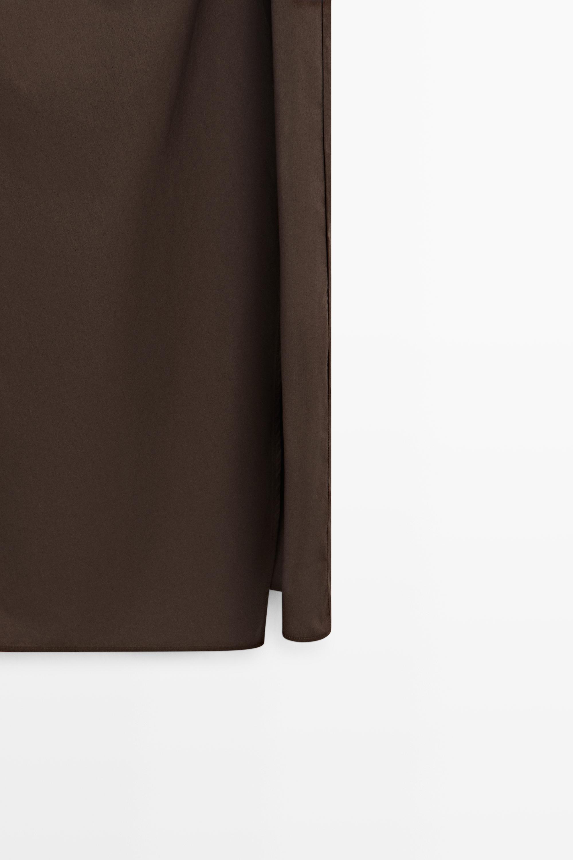 Robe drapée en popeline 100 % coton