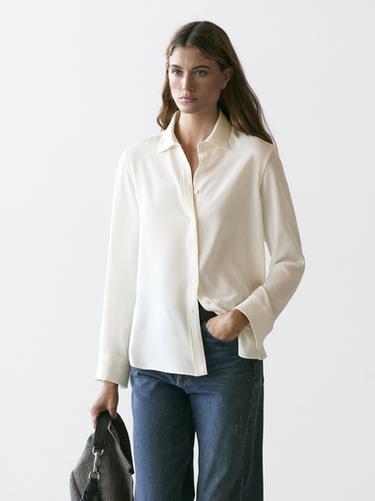 Chemisier fluide - Blanc cassé de Zara