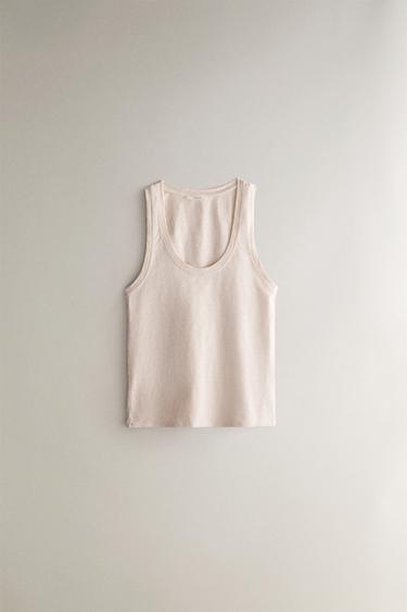 STRAPPY COTTON TOP - Pink by Zara